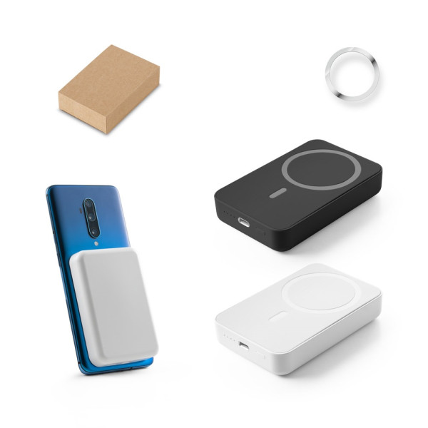 AMPERE 10. 10'000 mAh magnetische powerbank met 15W supersnelle draadloos oplader in gerecycled ABS