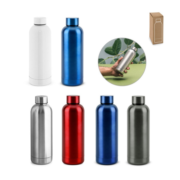ODIN METTALIC. Fles van 90% gerecycled roestvrijstaal 550 mL